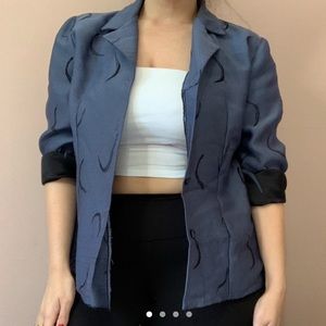 Vintage open front blazer with cool print design